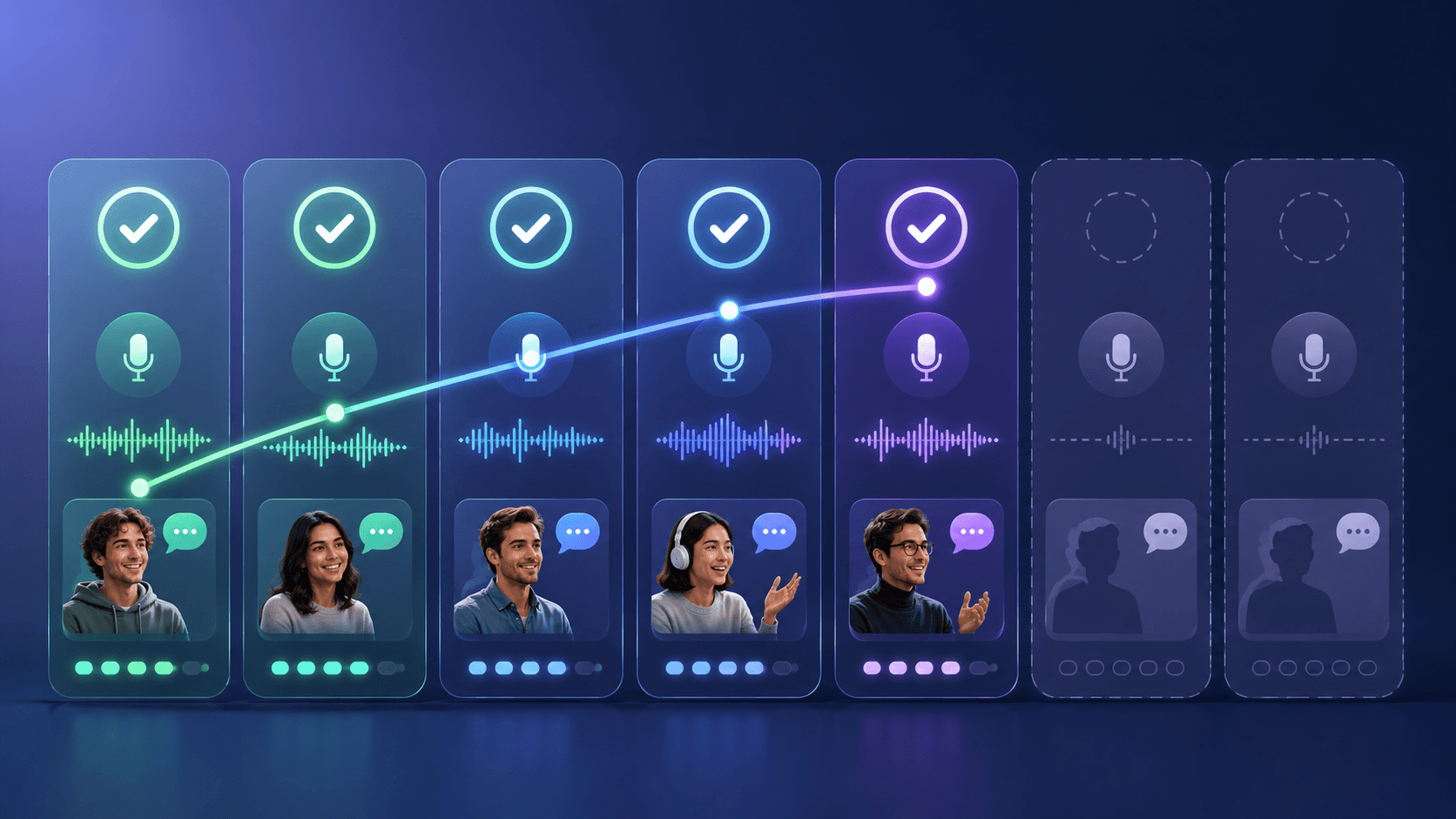 A week of sessions, five marked complete and two still open, with progress rising across the completed days